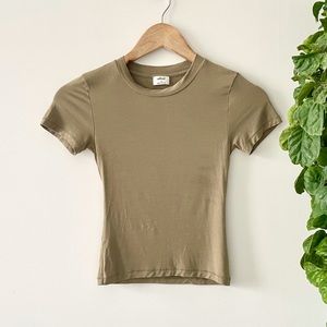 WILFRED by ARITZIA Olive Green Crop Top